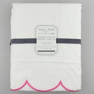 Monique Lhuillier x Pottery Barn Teen Delphine Scallop Sheet Set TWIN XL Organic